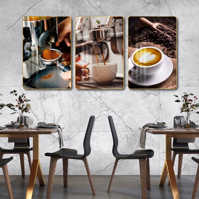 Tranh Treo Tường Bộ 3 tấm Coffee Nghệ Thuật Mẫu 8