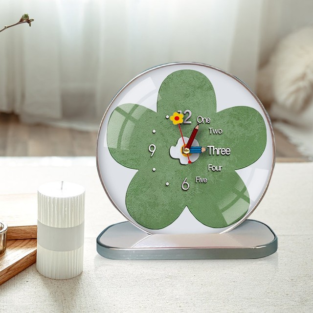 Tranh Đồng Hồ Để Bàn Hoa Xanh Nghệ Thuật 2