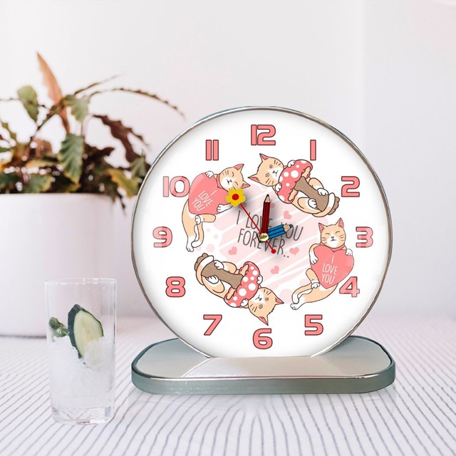 Tranh Đồng Hồ Để Bàn Những Chú Mèo Con Thân Thiện