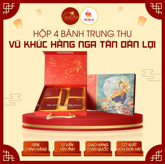 Hộp 4 Bánh Trung Thu Kèm Trà 15g Vũ Khúc Hằng Nga