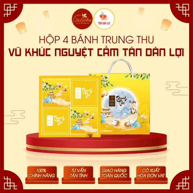 Hộp 4 bánh trung thu vũ khúc nguyệt cầm tân dân lợi