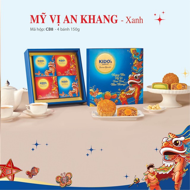 Hộp 4 Bánh Trung Thu Kido Mỹ Vị An Khang Xanh (CB4)