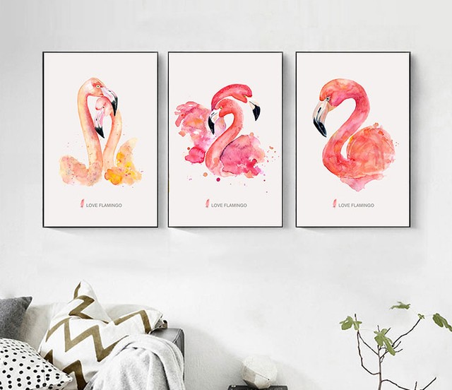 Tranh treo tường hồng hạc uyên ương