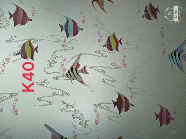 Decal cuộn kính mờ kim tuyến đàn cá sắc màu 2 khổ 0.9m