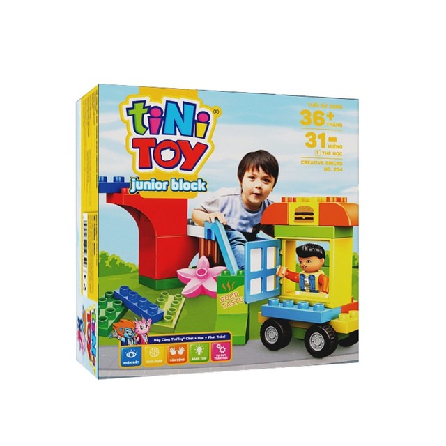 Đồ Chơi Lắp Ráp Junior Block Creative Bricks 204 TINITOY (TN)