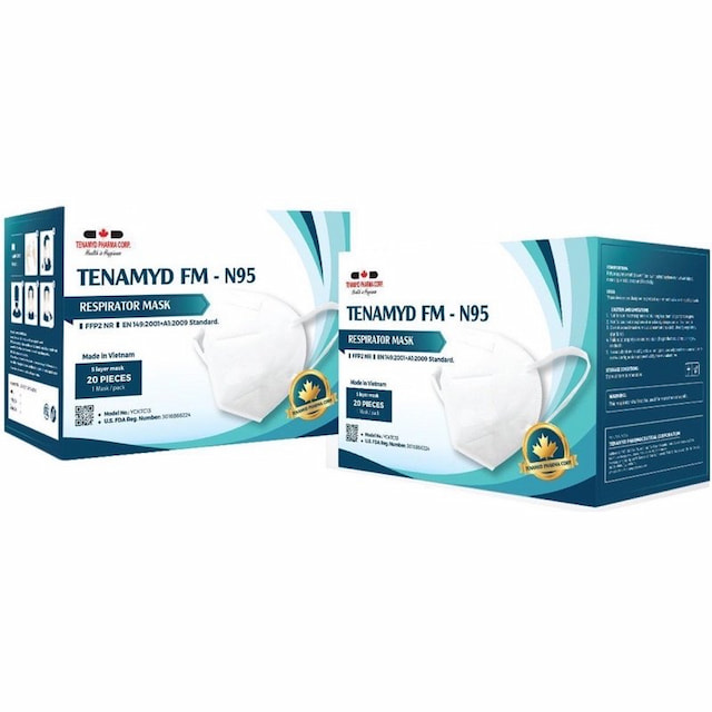 Khẩu trang y tế kháng khuẩn TENAMYD FM N95 cao cấp hộp 20 cái