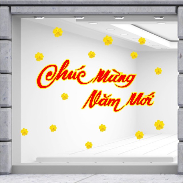 Decal Trang Trí Tết Chúc Mừng Năm Mới Mẫu 8