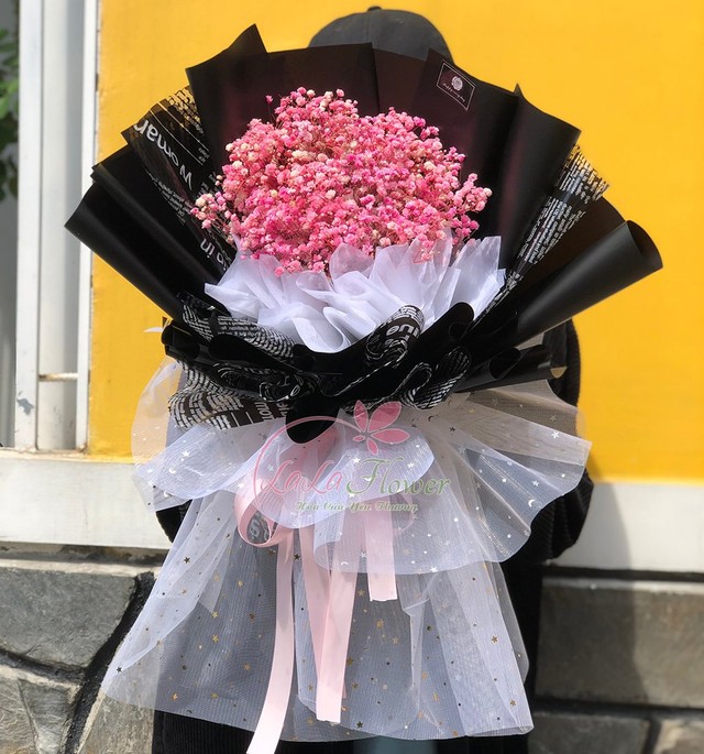 Bó hoa baby khô hồng pinky dịu dàng