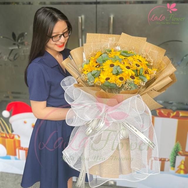 Bó 20 bông hoa hướng dương sáp thơm ánh mặt trời