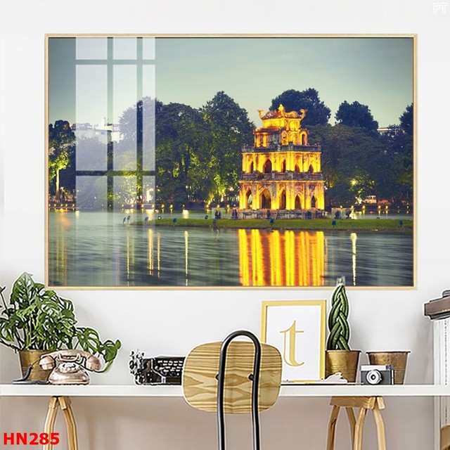 Tranh Treo Tường Phong Cảnh Hồ Hoàn Kiếm Về Đêm