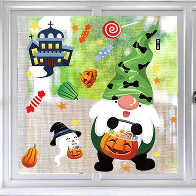 Decal 2 Mặt Trang Trí Halloween Mẫu 25 Không Keo Chuyên Dán Kính size nhỏ 20x30cm