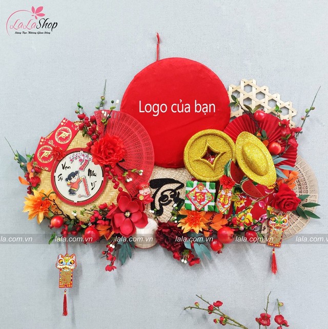 Mẹt tết in logo theo yêu cầu ngang 1m2