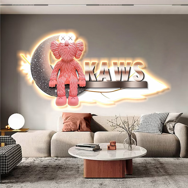 Tranh đèn LED treo tường nhân vật KAWS nghệ thuật mẫu 359