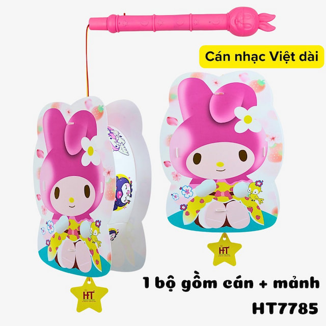 Lồng Đèn Trung Thu 2 Mảnh Có Đèn Thỏ Hồng Kute