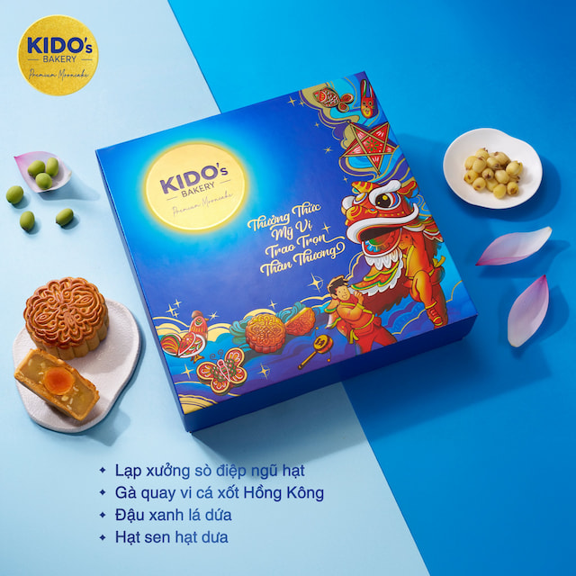 Hộp 4 Bánh Trung Thu Kido Mỹ Vị An Khang Xanh (CB4)