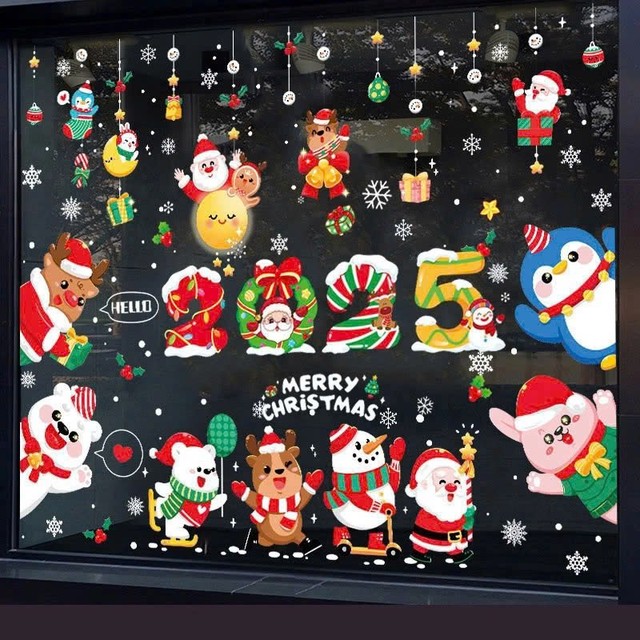 Combo decal tĩnh điện 2 mặt trang trí noel Giáng Sinh Ấm Áp 2025