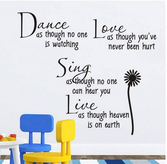 Decal dán tường Chữ trắng đen 7