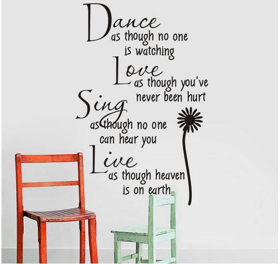 Decal dán tường Chữ trắng đen 7