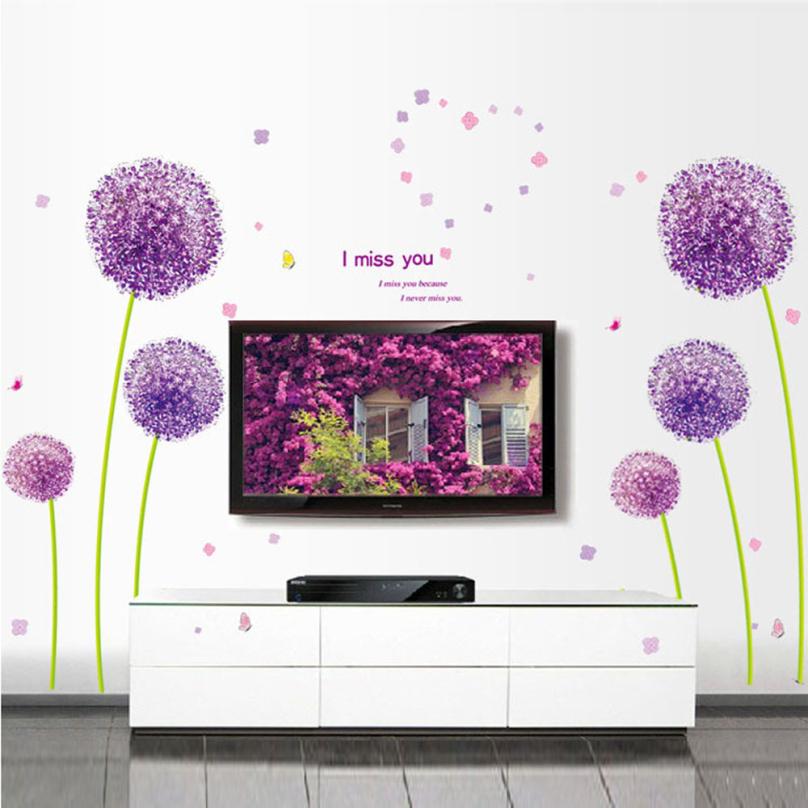 Decal dán tường tú cầu tím 3