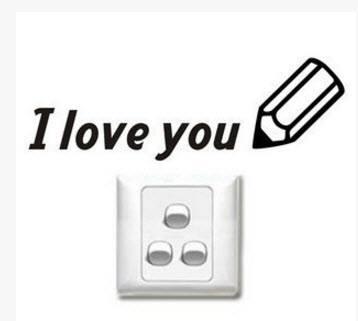 Decal ổ điện I Love you