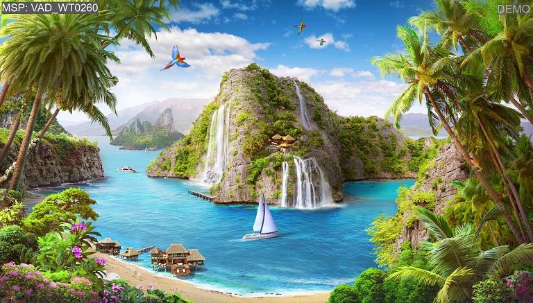 Tranh dán tường huyền thoại biển xanh