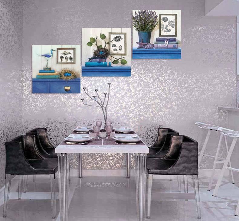 Tranh Treo Tường Phong Cách Cổ Điển Bình Hoa Và Chú Chim Nghệ Thuật