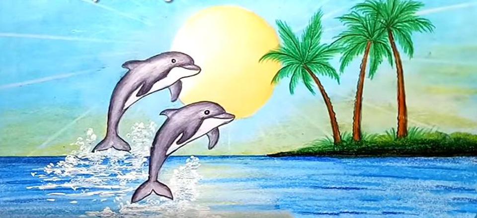 Hướng dẫn vẽ tranh đề tài phong cảnh biển đơn giản dễ vẽ nhất của học sinh