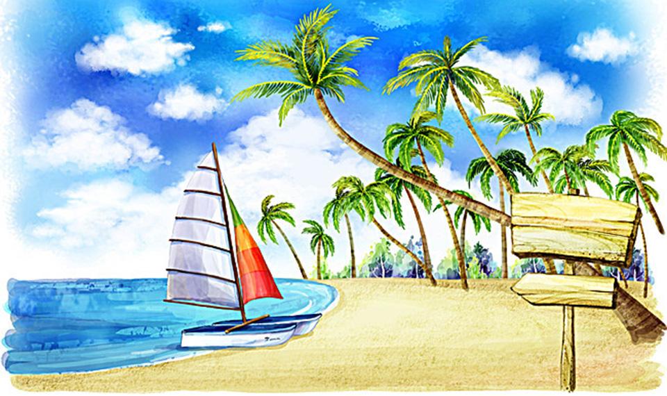 Hướng dẫn vẽ tranh đề tài phong cảnh biển đơn giản dễ vẽ nhất của học sinh