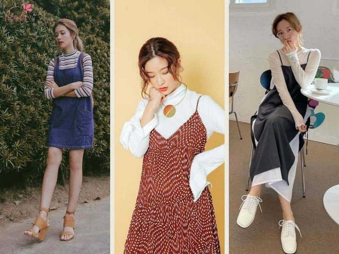 Áo thun và váy hai dây là sự kết hợp trẻ trung và năng động cho các cô gái