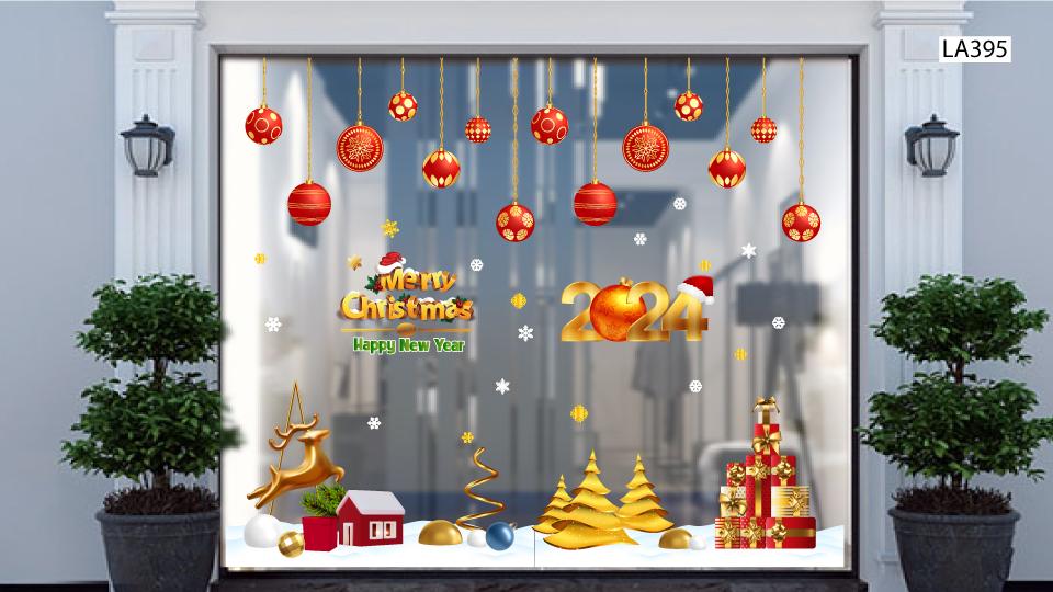 10 mẫu decal trang trí noel trên cửa kính đẹp nhất 2023 tại Lala