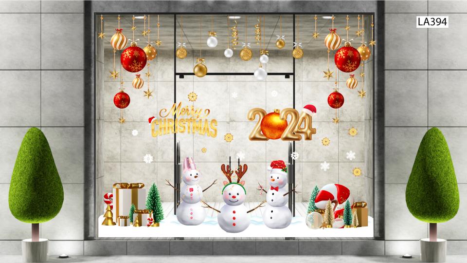 10 mẫu decal trang trí noel trên cửa kính đẹp nhất 2023 tại Lala