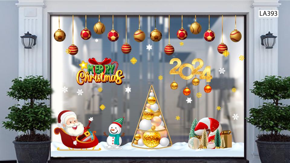 10 mẫu decal trang trí noel trên cửa kính đẹp nhất 2023 tại Lala