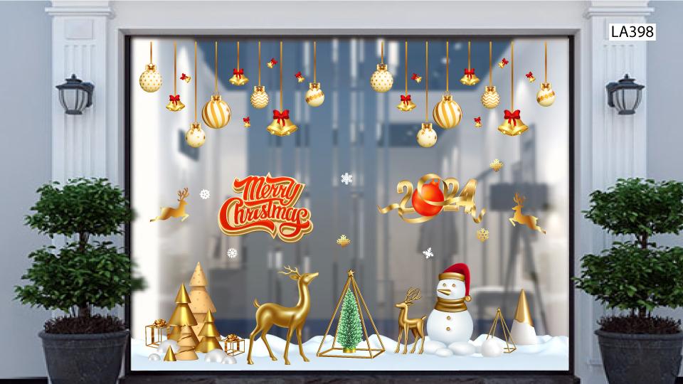 10 mẫu decal trang trí noel trên cửa kính đẹp nhất 2023 tại Lala
