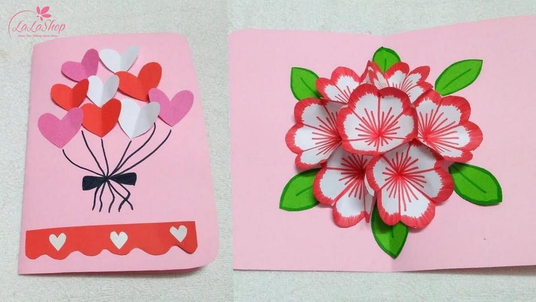 Những mẫu thiệp mừng 8/3 handmade đơn giản đẹp nhất mẫu 2