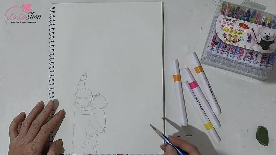 Phác họa người bố và con gái trước tiên