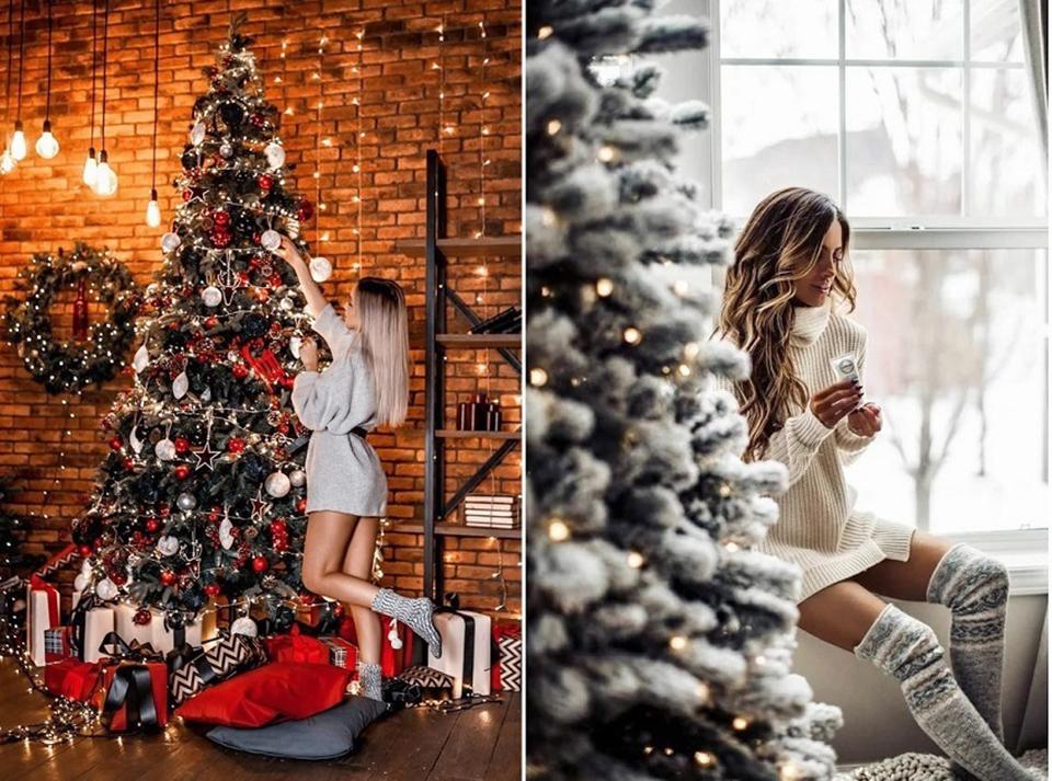 Tạo dáng chụp hình noel với kiểu quyến rũ
