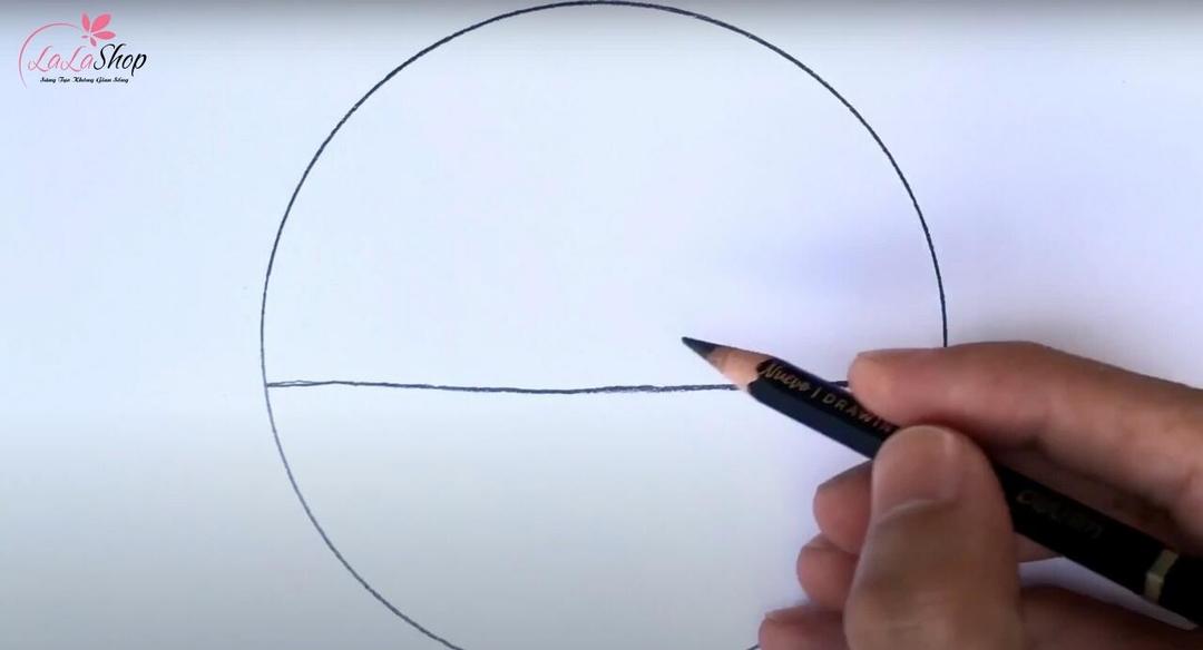 Vẽ hình tròn và đường chân trời