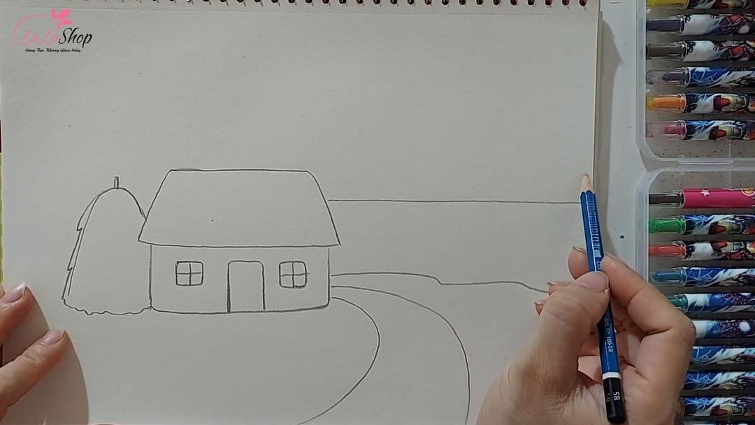 Vẽ thêm đường và dòng sông xanh