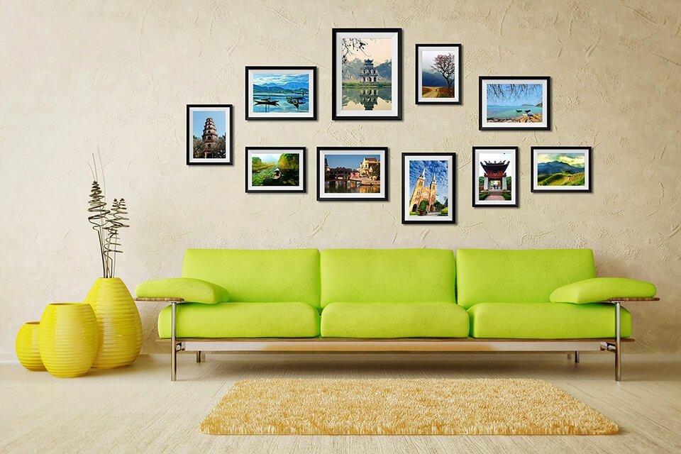 Những bộ khung ảnh treo tường đẹp sẽ tạo nên điểm nhấn cho ngôi nhà của bạn