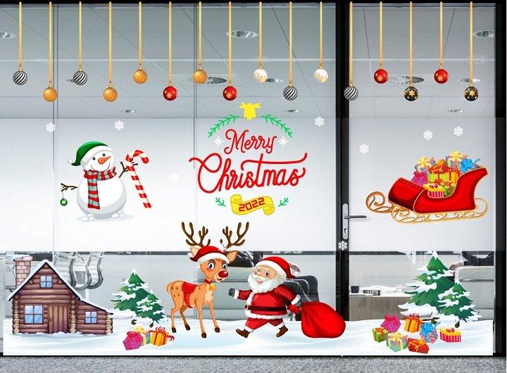 Combo decal trang trí noel những người bạn đêm giáng sinh 2022