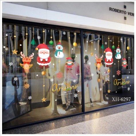 Decal trang trí noel dây treo ông già noel và những người bạn 2 (1)