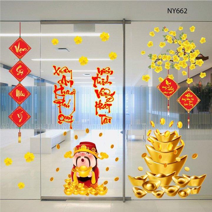 Combo decal trang trí tết Xuân An Khang Phú Quý 2022
