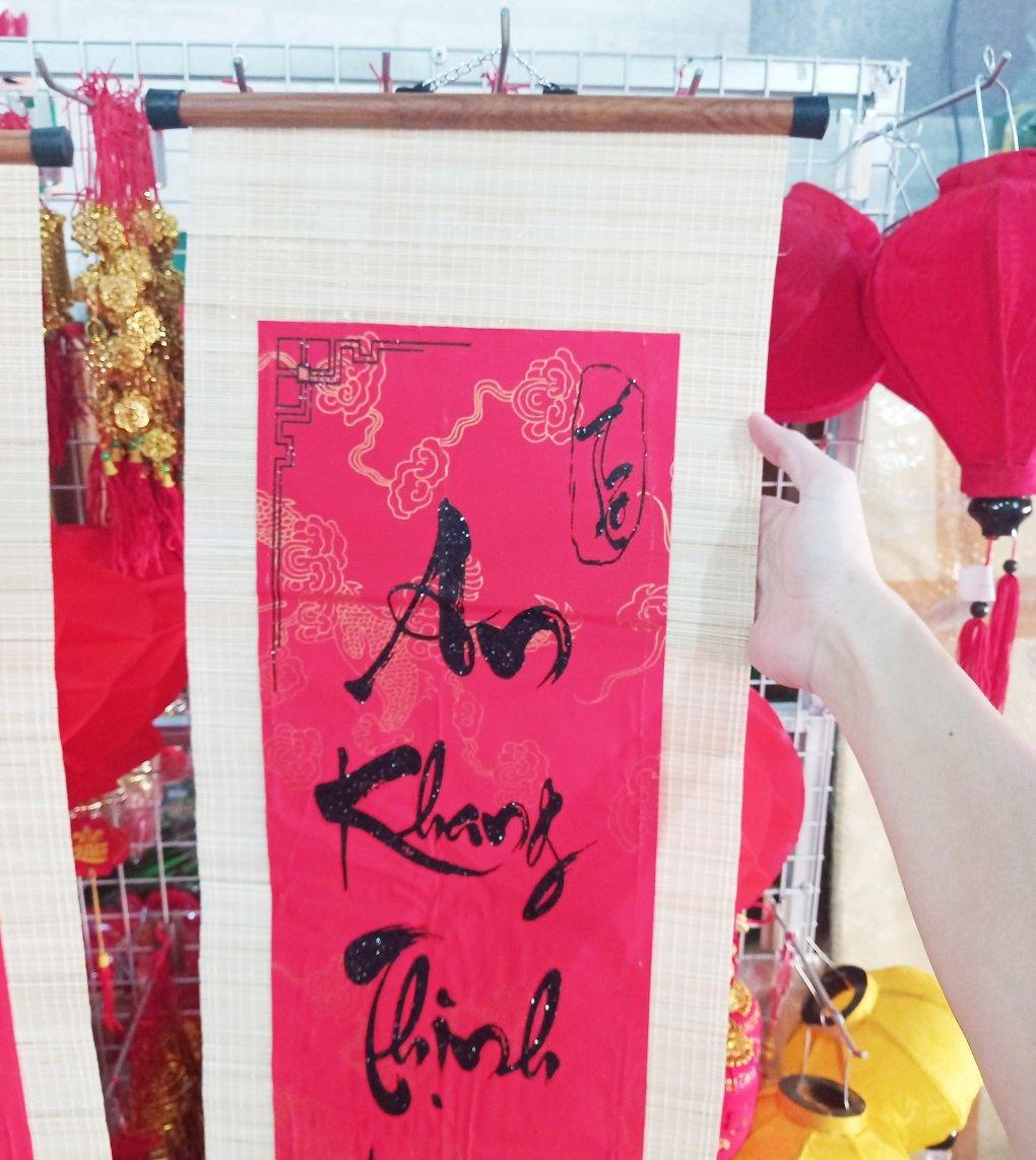 Cặp liễn mành câu đối đỏ Chúc mừng năm mới - An khang thịnh vượng