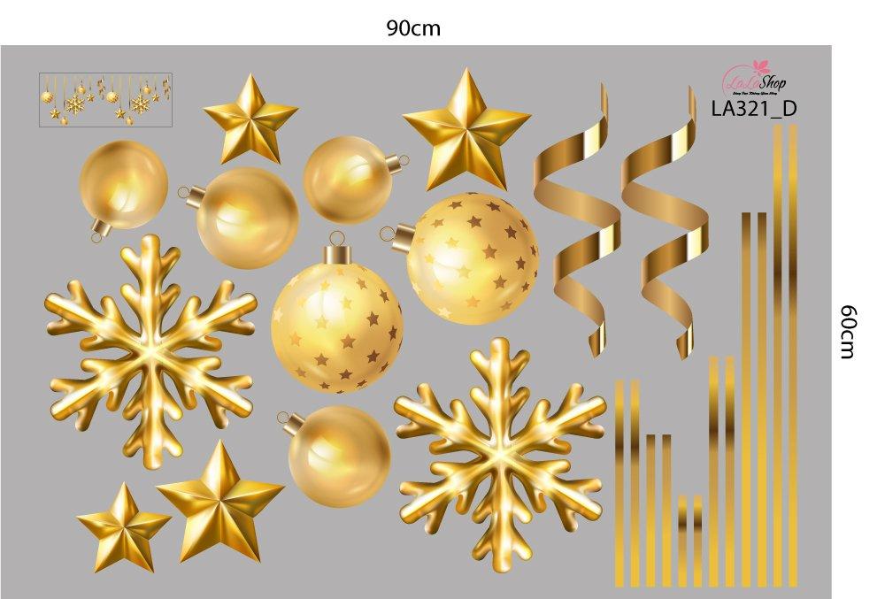 Combo Decal Trang Trí Noel Cây Thông Vàng Và Những Người Bạn