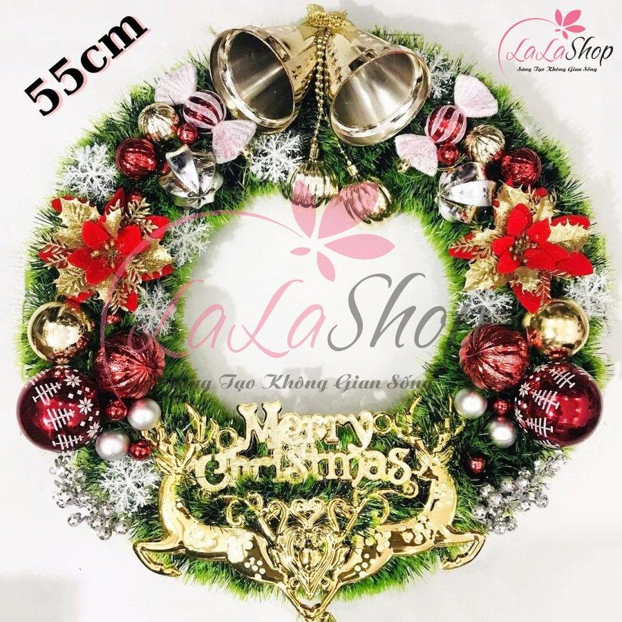 Vòng Nguyệt Quế Trang Trí Noel Merry Christmas 32 - 55cm