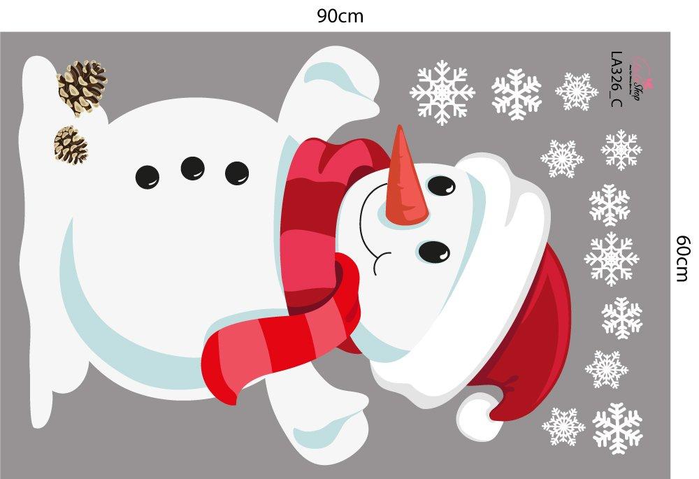 Combo Decal Trang Trí Noel Người Tuyết Và Thành Phố Tuyết Trắng