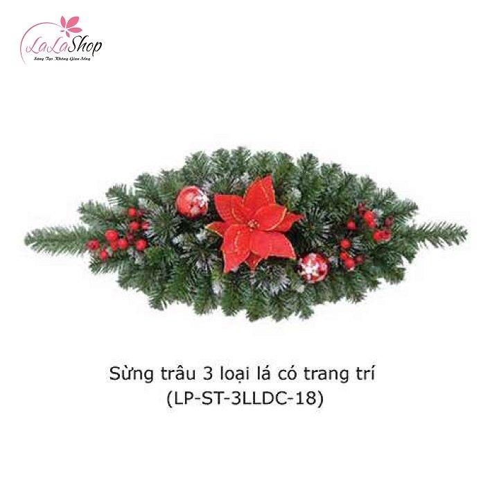 Dây lá thông sừng trâu 3 loại lá có trang trí