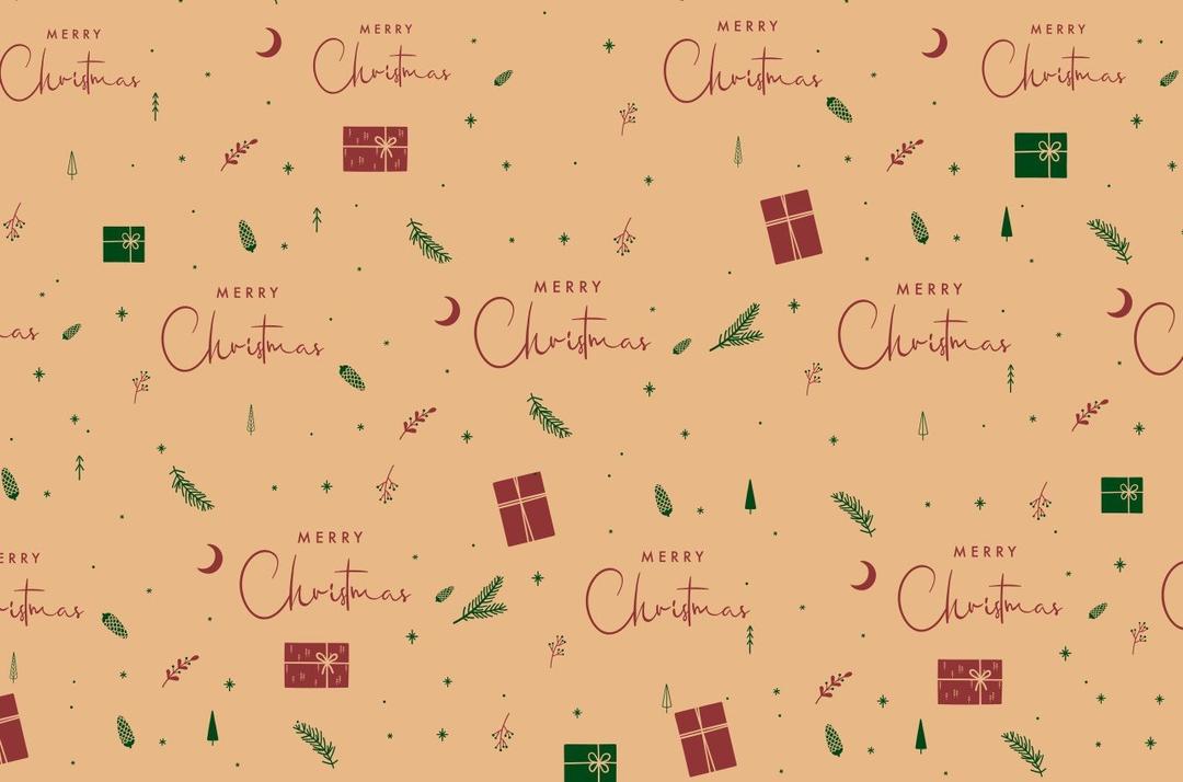 Giấy Gói Quà Nền Vàng Merry Christmas Và Hộp Quà