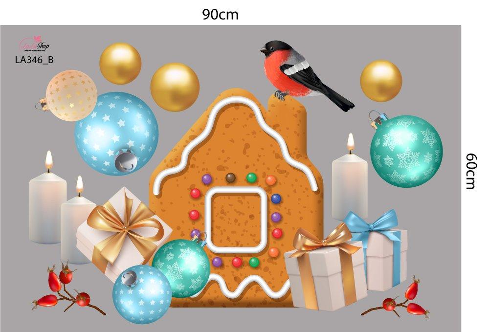 Combo Decal Trang Trí Noel Người Tuyết Và Quả Châu Xanh
