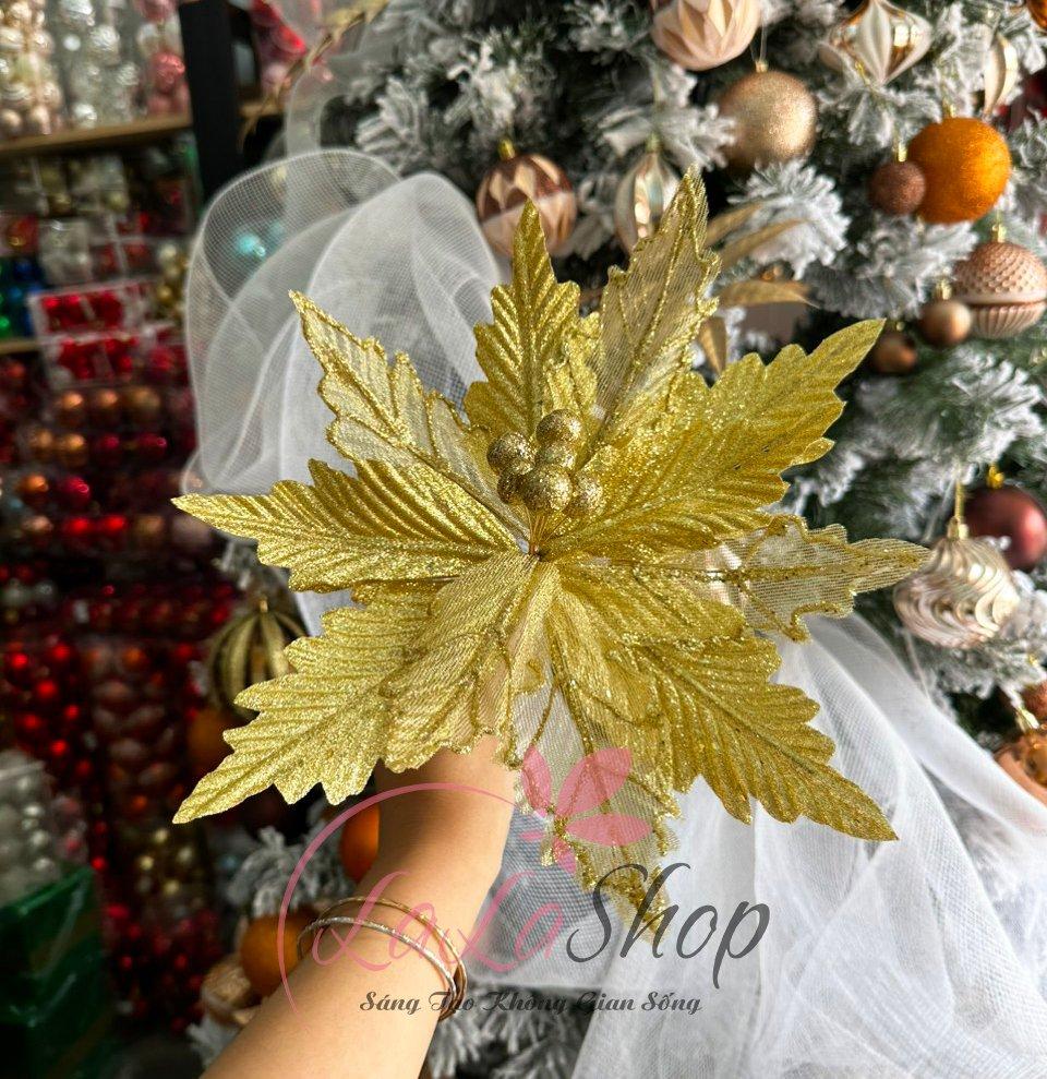 Cành Hoa Trạng Nguyên Cao Cấp Kim Tuyến Size Lớn Trang Trí Noel Size Lớn